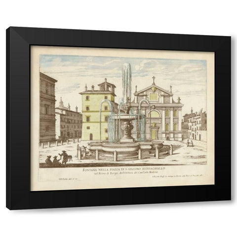 Fountains of Rome I Black Modern Wood Framed Art Print with Double Matting by Vision Studio