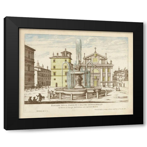 Fountains of Rome I Black Modern Wood Framed Art Print by Vision Studio