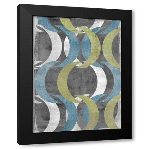 Geometric Repeat II Black Modern Wood Framed Art Print with Double Matting by Goldberger, Jennifer