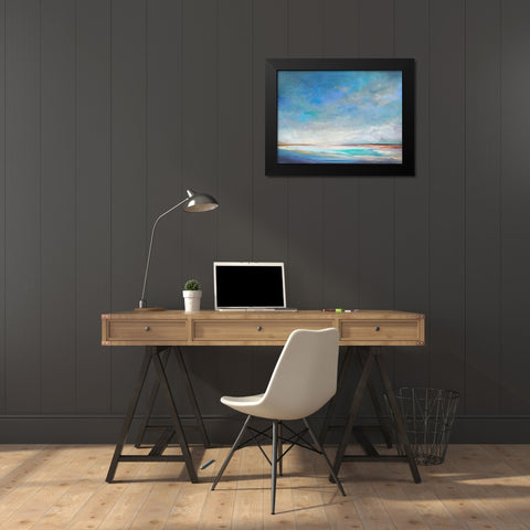 Shimmering Light Black Modern Wood Framed Art Print by Finch, Sheila