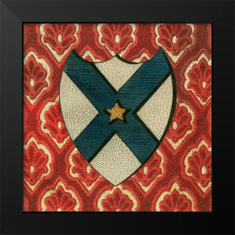 Noble Crest VII Black Modern Wood Framed Art Print by Vision Studio