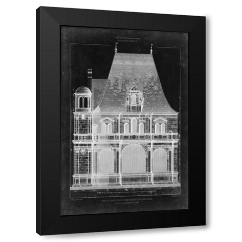 Graphic Facade II Black Modern Wood Framed Art Print by Vision Studio