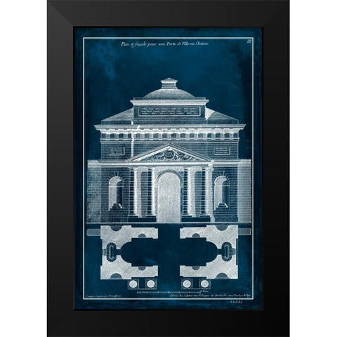 Palace Facade Blueprint II Black Modern Wood Framed Art Print by Vision Studio