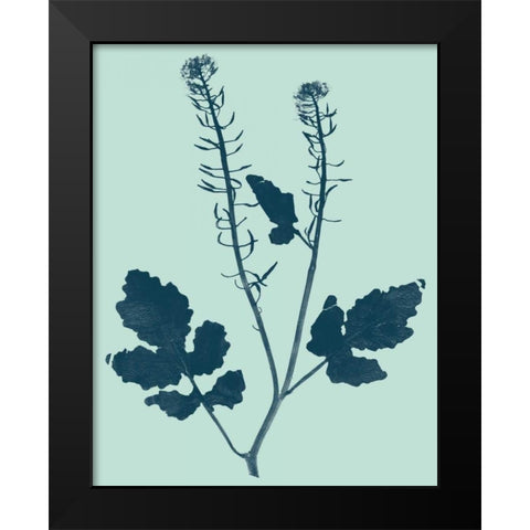 Indigo and Mint Botanical Study I Black Modern Wood Framed Art Print by Vision Studio