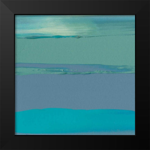 Blue Coast II Black Modern Wood Framed Art Print by Gordon, Sharon