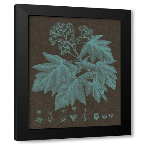 Shimmering Leaves VIII Black Modern Wood Framed Art Print with Double Matting by Vision Studio