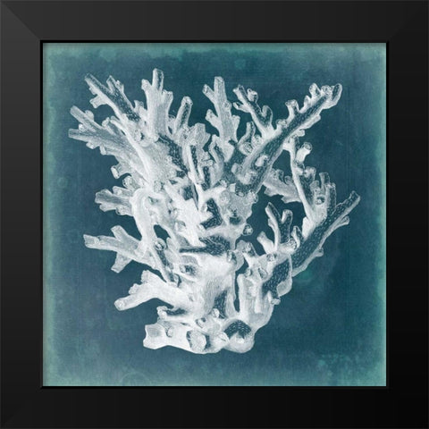 Azure Coral I Black Modern Wood Framed Art Print by Vision Studio