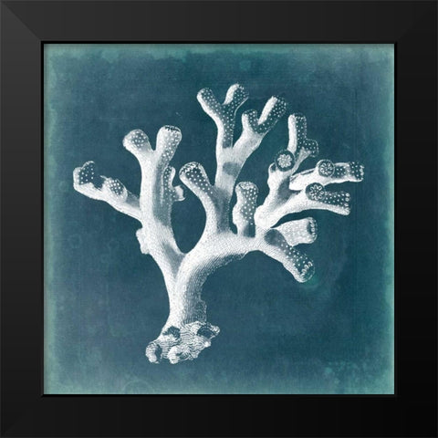 Azure Coral II Black Modern Wood Framed Art Print by Vision Studio