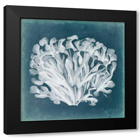 Azure Coral III Black Modern Wood Framed Art Print by Vision Studio