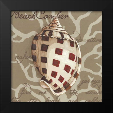 Seaside Sonnet I Black Modern Wood Framed Art Print by Vess, June Erica