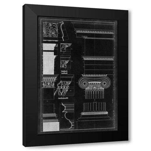 Graphic Architecture II Black Modern Wood Framed Art Print with Double Matting by Vision Studio