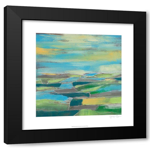 Fragmented Field I Black Modern Wood Framed Art Print with Double Matting by Goldberger, Jennifer