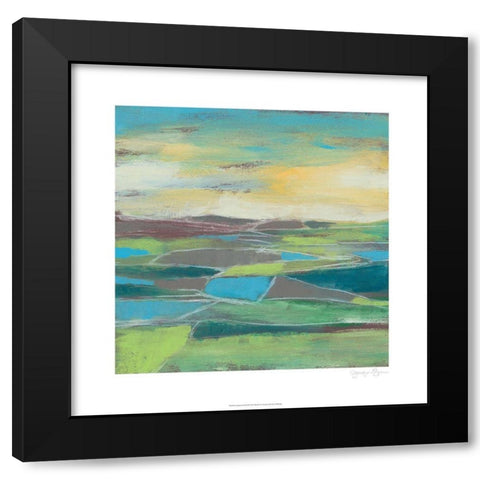 Fragmented Field II Black Modern Wood Framed Art Print with Double Matting by Goldberger, Jennifer