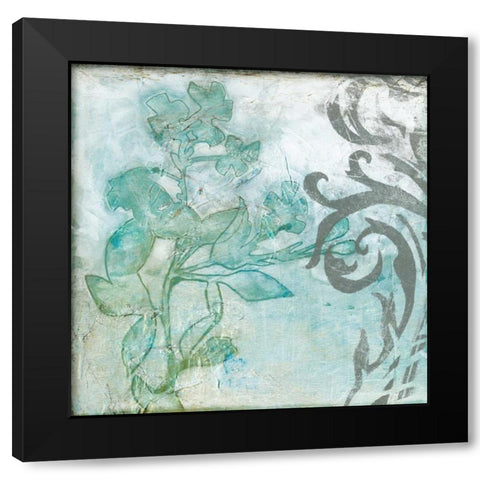 Flower Spray I Black Modern Wood Framed Art Print by Goldberger, Jennifer