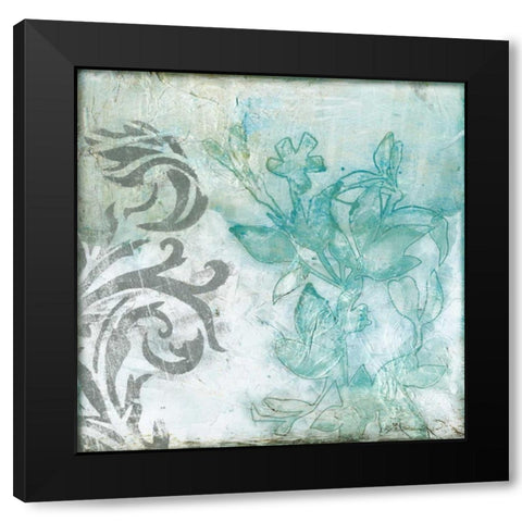 Flower Spray II Black Modern Wood Framed Art Print with Double Matting by Goldberger, Jennifer