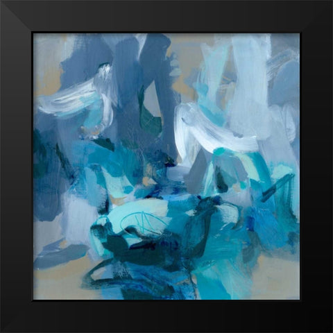 Charlotte Blue Black Modern Wood Framed Art Print by Long, Christina