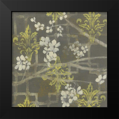 Patterned Blossom Branch I Black Modern Wood Framed Art Print by Goldberger, Jennifer