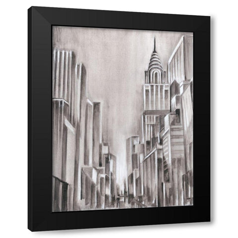 Art Deco Cityscape I Black Modern Wood Framed Art Print with Double Matting by Harper, Ethan