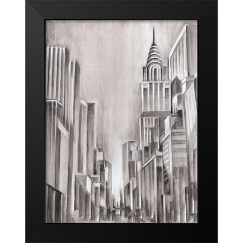 Art Deco Cityscape I Black Modern Wood Framed Art Print by Harper, Ethan