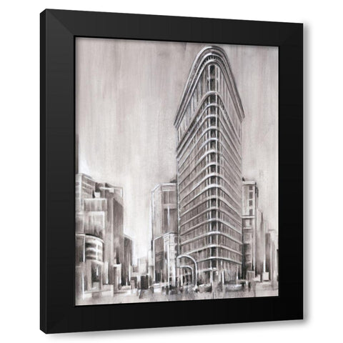 Art Deco Cityscape II Black Modern Wood Framed Art Print with Double Matting by Harper, Ethan