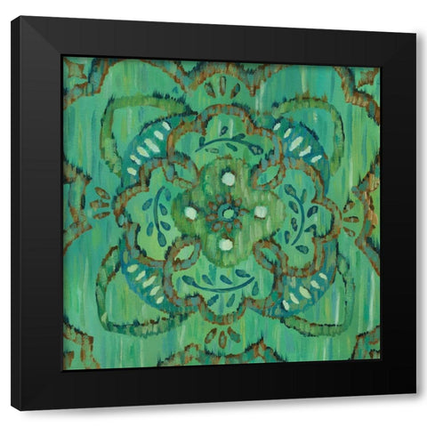 Aquarian Rosette II Black Modern Wood Framed Art Print with Double Matting by Zarris, Chariklia