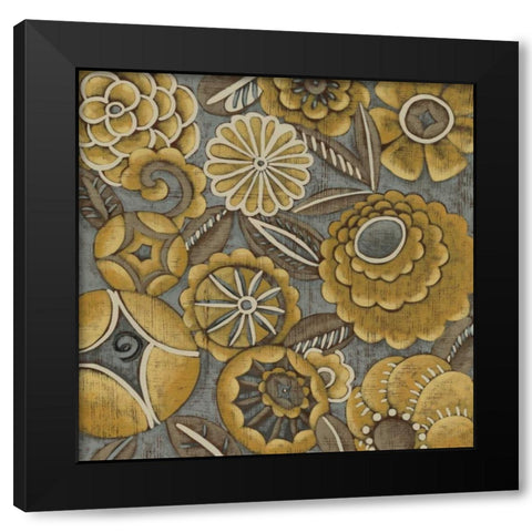 Ochre Garden I Black Modern Wood Framed Art Print with Double Matting by Zarris, Chariklia