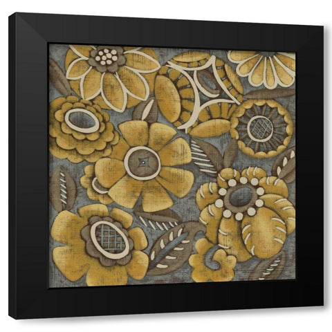 Ochre Garden II Black Modern Wood Framed Art Print with Double Matting by Zarris, Chariklia