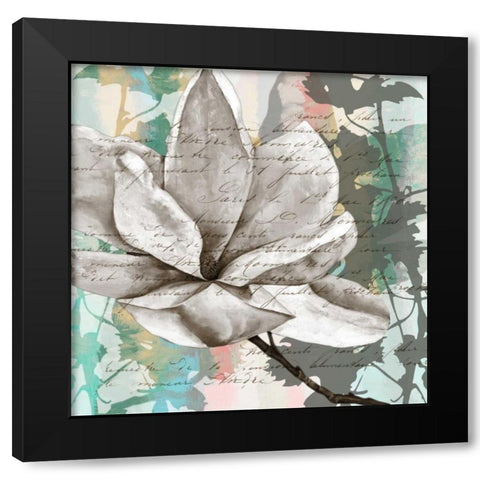 Pastel Magnolias II Black Modern Wood Framed Art Print with Double Matting by Goldberger, Jennifer