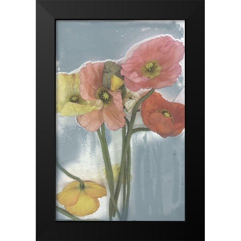 Poppy Spray II Black Modern Wood Framed Art Print by Goldberger, Jennifer