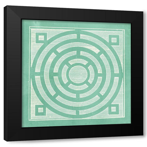 Tile Ornamentale II Black Modern Wood Framed Art Print with Double Matting by Vision Studio