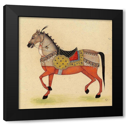 Horse from India I Black Modern Wood Framed Art Print by Illuminations