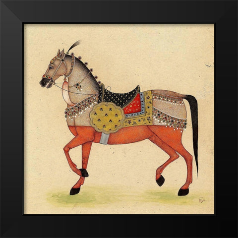 Horse from India I Black Modern Wood Framed Art Print by Illuminations