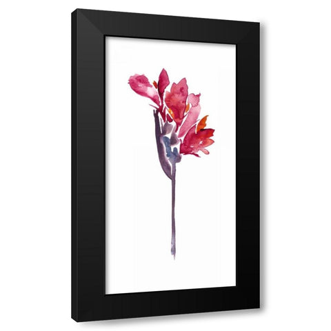 Floral Watercolor V Black Modern Wood Framed Art Print with Double Matting by Mosley, Kiana