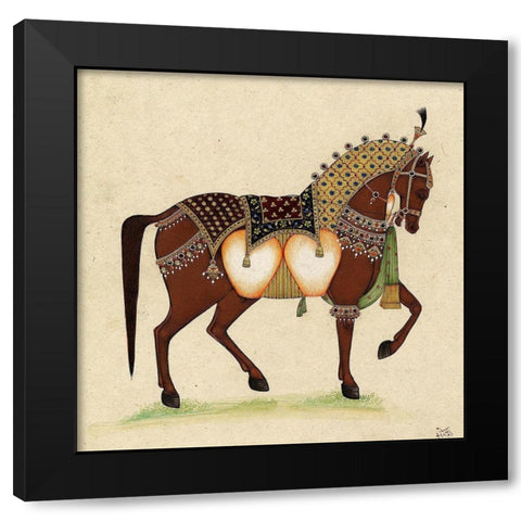 Horse From India II Black Modern Wood Framed Art Print by Illuminations