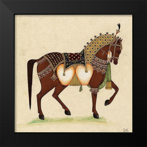 Horse From India II Black Modern Wood Framed Art Print by Illuminations