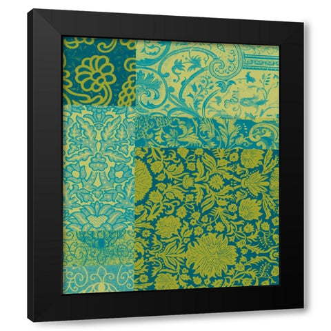 Pattern Mix II Black Modern Wood Framed Art Print with Double Matting by Vision Studio