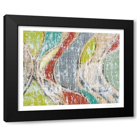 Undulating Color I Black Modern Wood Framed Art Print with Double Matting by Goldberger, Jennifer