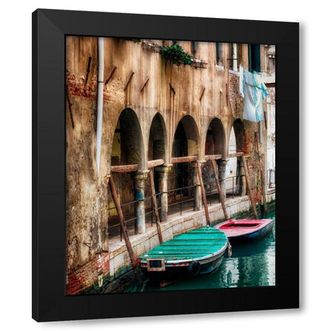 Hanging Laundry Black Modern Wood Framed Art Print by Head, Danny
