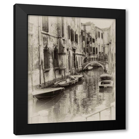 Six Boats Sepia Black Modern Wood Framed Art Print by Head, Danny