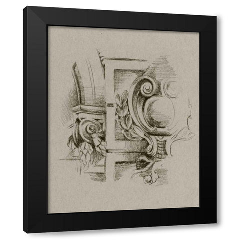 Charcoal Architectural Study IV Black Modern Wood Framed Art Print by Harper, Ethan