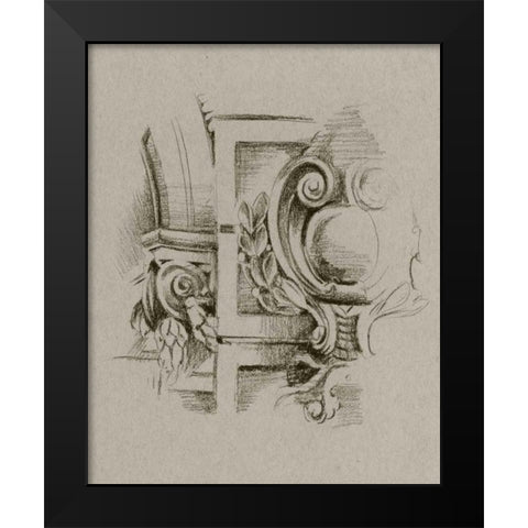 Charcoal Architectural Study IV Black Modern Wood Framed Art Print by Harper, Ethan