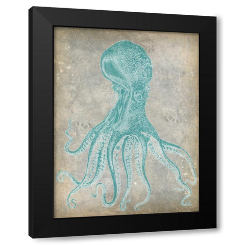 Spa Octopus II Black Modern Wood Framed Art Print with Double Matting by Goldberger, Jennifer