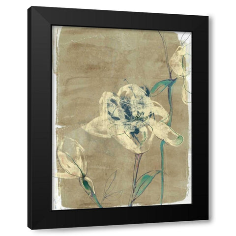 Floral Vignette II Black Modern Wood Framed Art Print by Goldberger, Jennifer