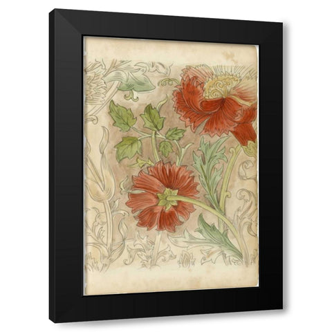 Floral Pattern Study II Black Modern Wood Framed Art Print with Double Matting by Harper, Ethan