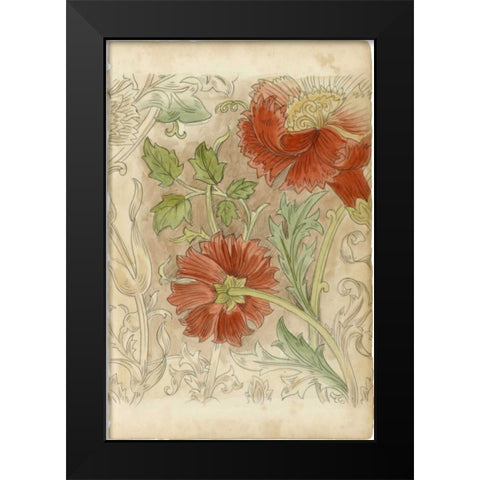 Floral Pattern Study II Black Modern Wood Framed Art Print by Harper, Ethan