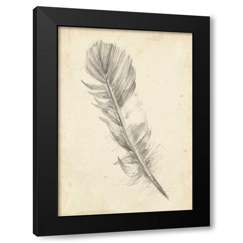 Feather Sketch I Black Modern Wood Framed Art Print by Harper, Ethan