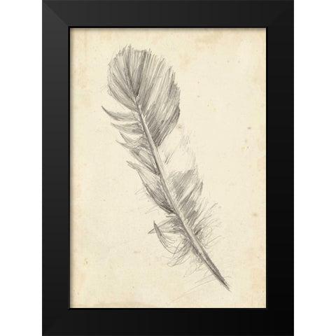 Feather Sketch I Black Modern Wood Framed Art Print by Harper, Ethan