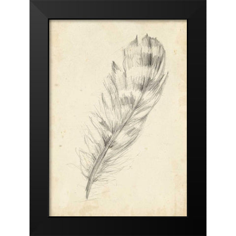 Feather Sketch II Black Modern Wood Framed Art Print by Harper, Ethan