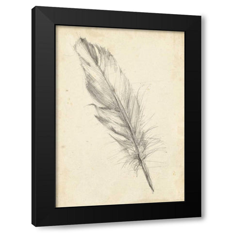 Feather Sketch III Black Modern Wood Framed Art Print with Double Matting by Harper, Ethan