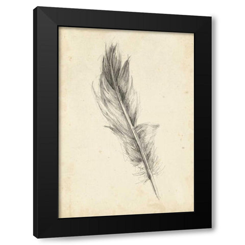 Feather Sketch IV Black Modern Wood Framed Art Print by Harper, Ethan